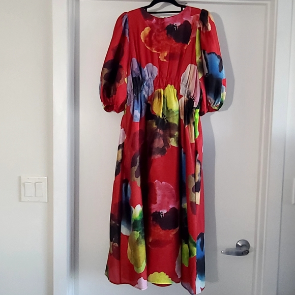 Emily In Paris x Stine Goya Limited Edition Red Floral Dress - Picture 12 of 17